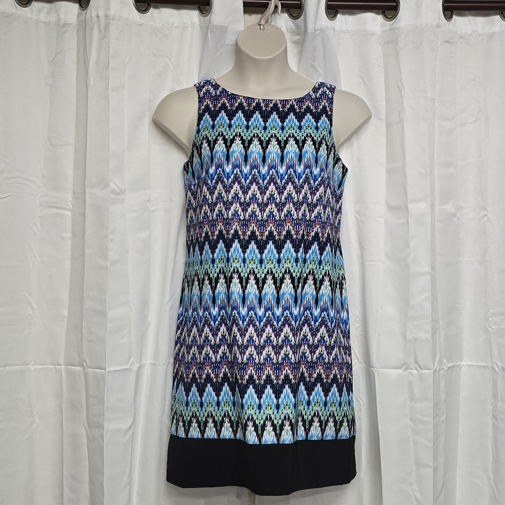 Kim Rogers Blue and Black Sheath Dress